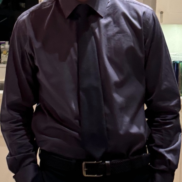 Massimo Dutti grey/blue tones cotton shirt, size large men’s - Picture 6 of 6